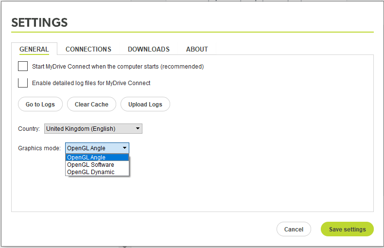 MyDrive Connect not displaying or starting correctly after update